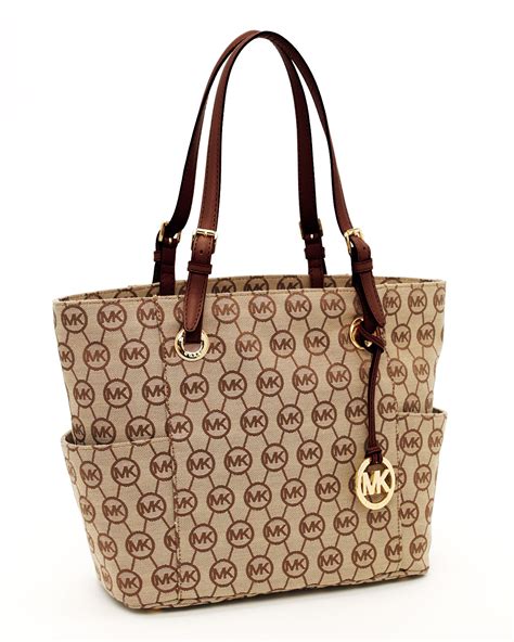 michael michael kors signature tote bag|Michael Kors signature canvas tote.